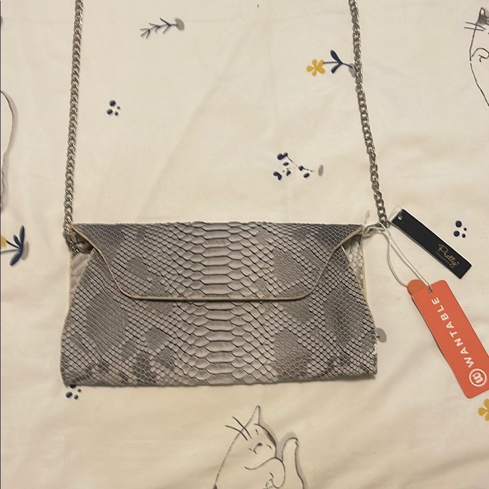 Yuu Gray Snake Print Women's Bag